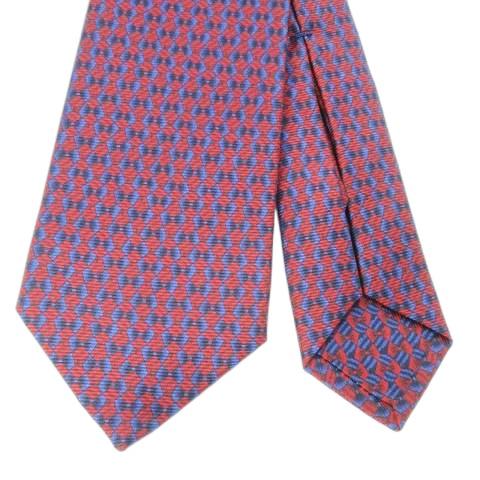 BVLGARI 未使用品 ブルガリ ネクタイ ナロー 絹 シルク リボン柄 幾何  