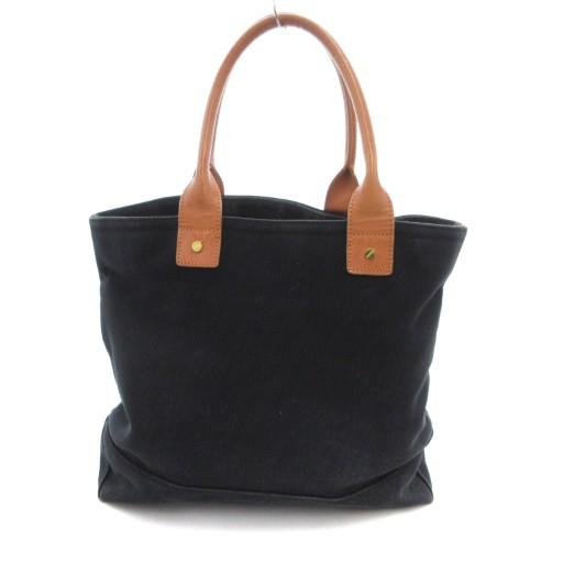 TORY BURCH（トリーバーチ） トートバッグ キャンバス ロゴ レザー 黒 