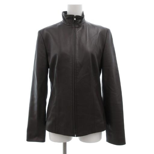 極美品 カルバンクライン 羊革 ラムレザー シングルライダースジャケット L黒 Calvin Klein（カルバン・クライン） ライダースジャケット シングル