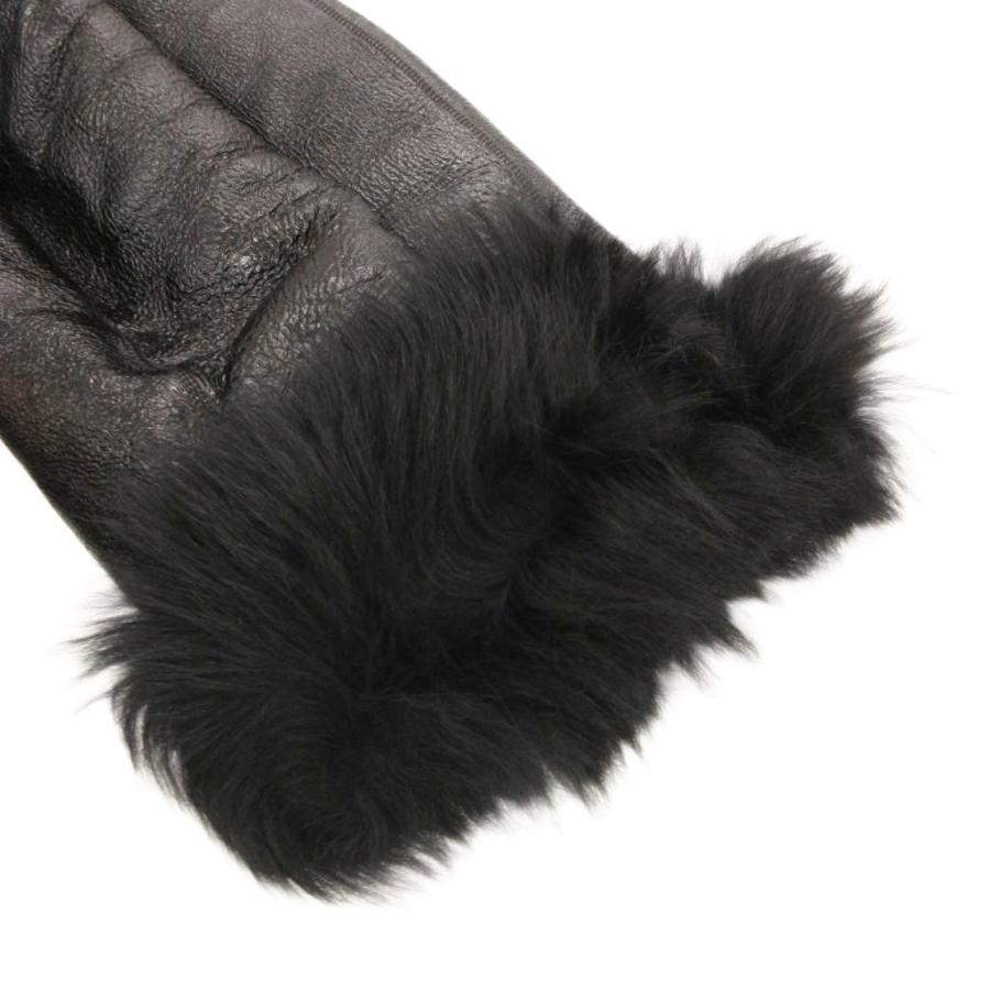 【中古】ヒューゴボス HUGO BOSS ムートンファーレザーコート ロング シープスキン 羊革 38 黒 ブラック /GV ■GY17 ヒューゴボス HUGO BOSS ムートンファーレザーコート ロング シープ