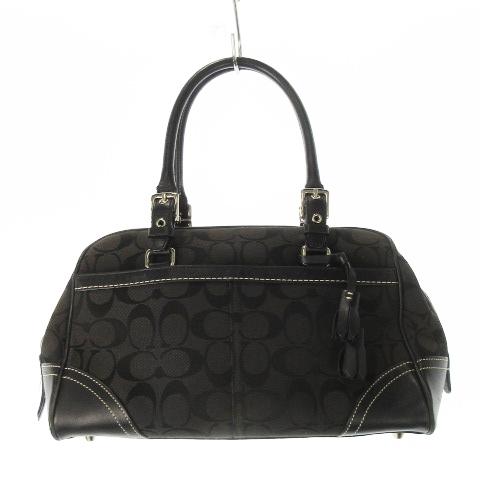 COACH（コーチ） ハンドバッグ ミニボストン キャンバス レザー 革