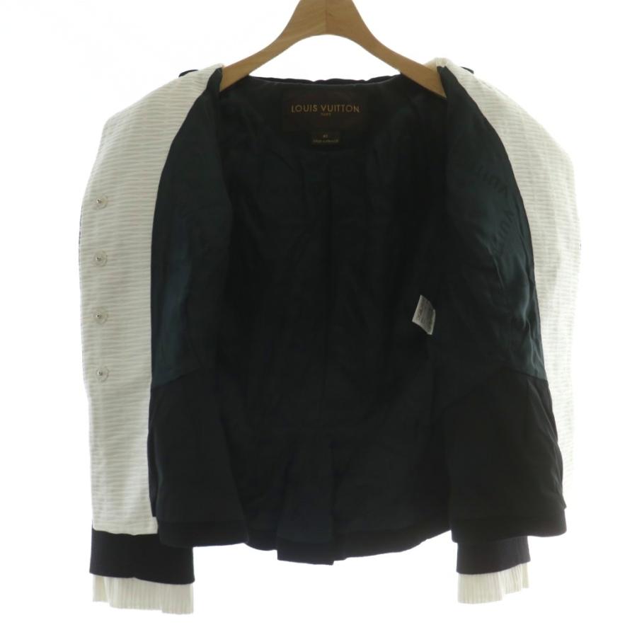 【中古】LOUIS VUITTON セットアップ 上下 ジャケット ミンクボタン タイトスカート ひざ丈 ウール シルク 40 M 黒 LOUIS VUITTON（ルイ・ヴィトン） セットアップ 上下 ジャケット