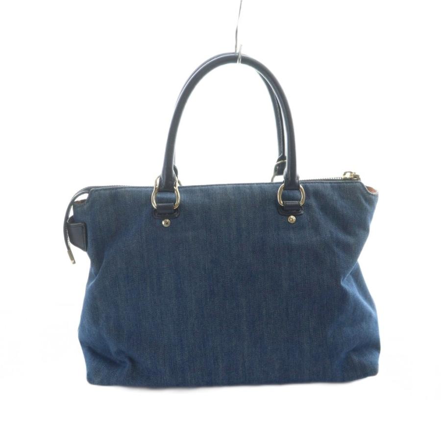 COACH（コーチ） ハンドバッグ トート デニム レザー ロゴ 青 ブルー