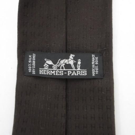 HERMES（エルメス） ネクタイ レギュラータイ シルク ダークブラウン
