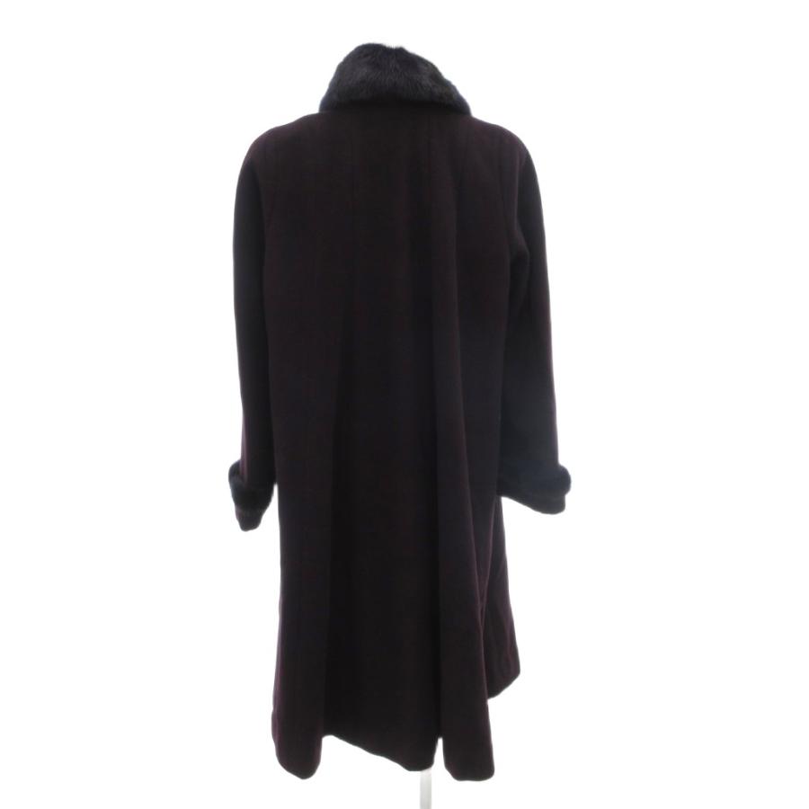 【中古】GARBO ガルボ ロングコート ミンクファー カシミヤ F 紫 パープル /AE ■GY18 レディース GARBO ガルボ ロングコート ミンクファー カシミヤ F 紫 パープル /AE