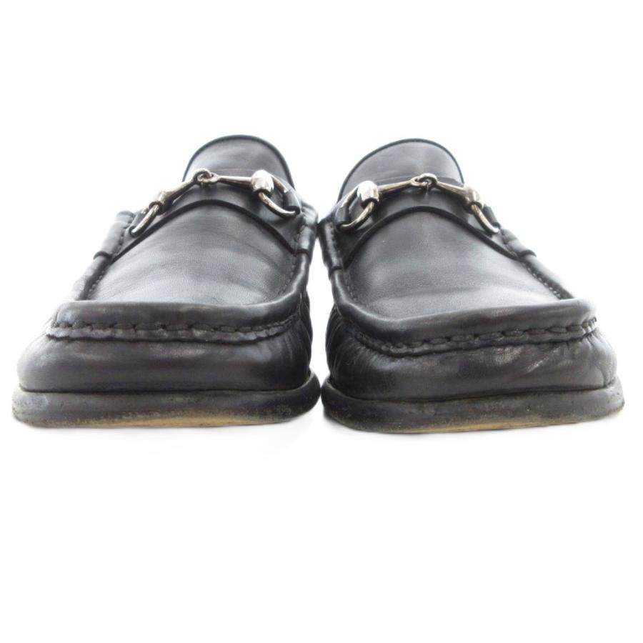 GUCCI グッチ ローファー ホースビット レザー シューズ 革 41E 黒