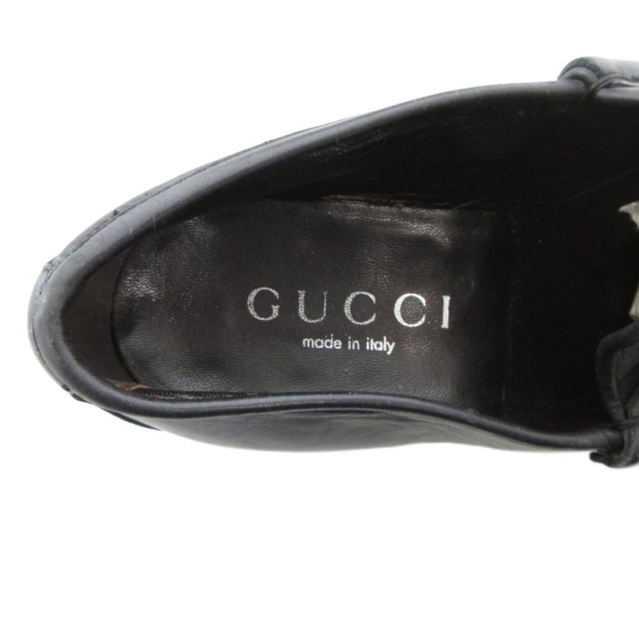 GUCCI グッチ ローファー ホースビット レザー シューズ 革 41E 黒