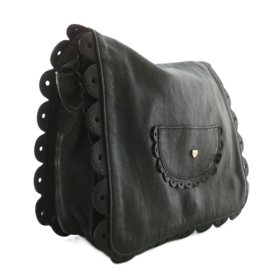 【中古】シーバイクロエ SEE BY CHLOE ショルダーバッグ レザー ハート ロゴ 黒 ブラック /XZ ■GY11 レディース シーバイクロエ SEE BY CHLOE ショルダーバッグ レザー ハート ロゴ 黒