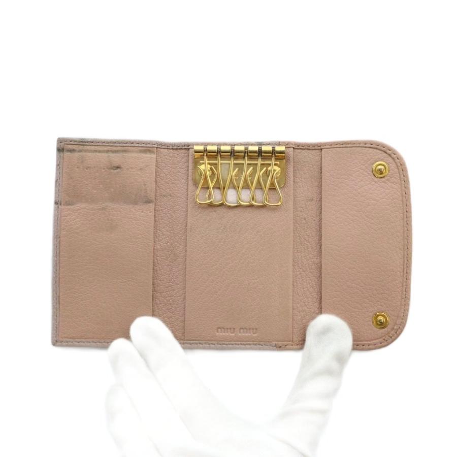 miu miu（ミュウミュウ） キーケース レザー ゴールド金具 ロゴ 6連