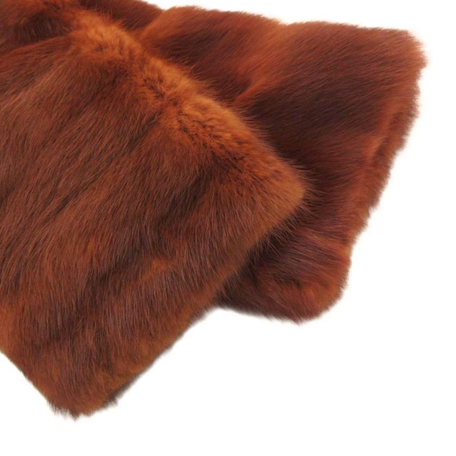 ファーコート ミンク 毛皮 ミディアム丈 茶 ブラウン /UO □GY18