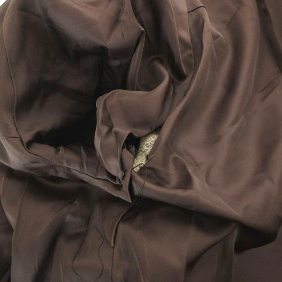 ファーコート ミンク 毛皮 ミディアム丈 茶 ブラウン /UO □GY18