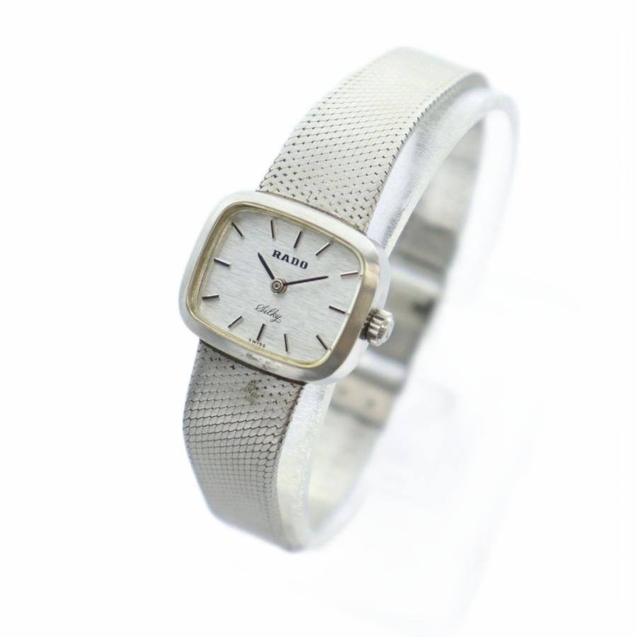 ラドー RADO 腕時計 ウォッチ 手巻き ロゴ スクエア シルバー色 □GY18