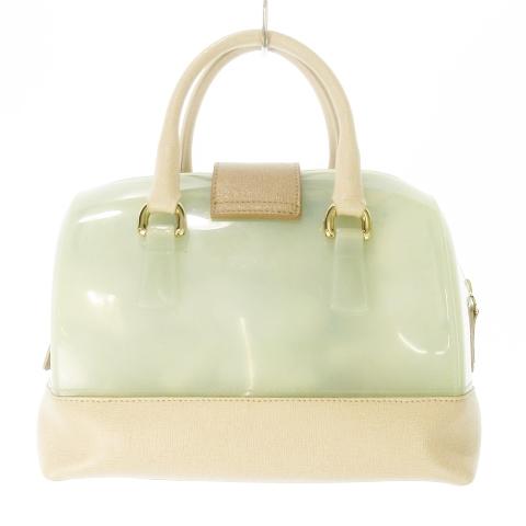 FURLA（フルラ） キャンディバッグ ミニボストン ハンド ビニール 緑