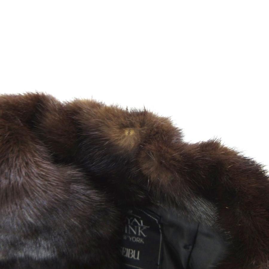 【中古】 MINK New York SEIBU ミンク ファーコート 毛皮 ハーフ丈 茶 ブラウン /UO ■GY18 レディース ROYAL MINK New York SEIBU ミンク ファーコート 毛皮 ハーフ丈 茶