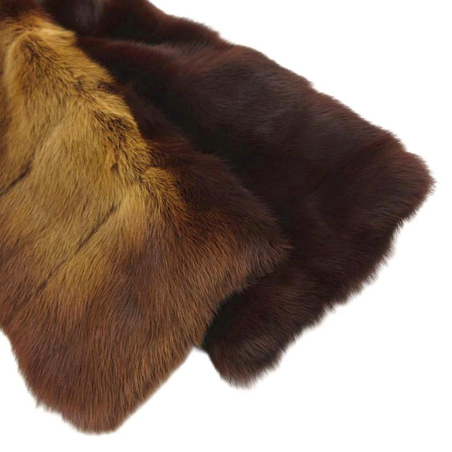 ミンク ファーコート 毛皮 茶 ブラウン ミディアム丈 /UO □GY18