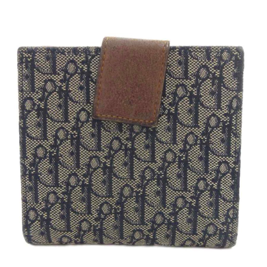 【美品】 DIOR トロッター ロゴプレート 二つ折り財布 leather Christian Dior（クリスチャン・ディオール） トロッター 二つ折り財布