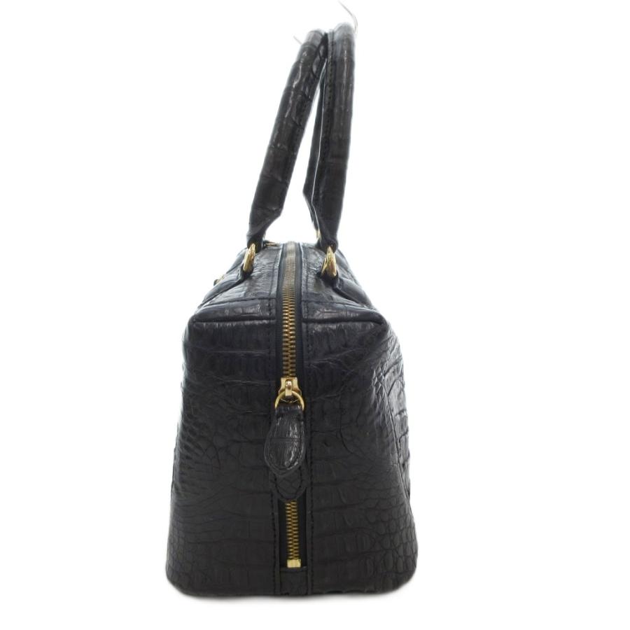 ノーブランド ボストンバッグ ハンドバッグ クロコダイル レザー ワニ