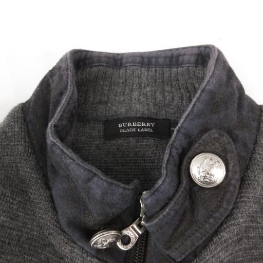 Burberry Black Label グレー ジップアップセーター サイズ2 BURBERRY BLACK LABEL（バーバリーブラックレーベル） ニット