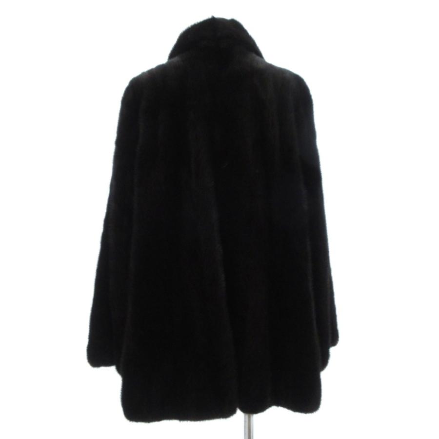 ファーコート 毛皮 ミンク ミドル ハーフ丈 フォックスティペット付き