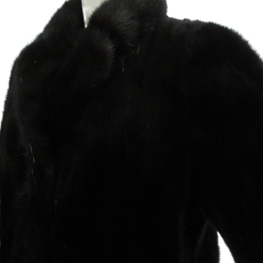 ファーコート 毛皮 ミンク ミドル ハーフ丈 フォックスティペット付き