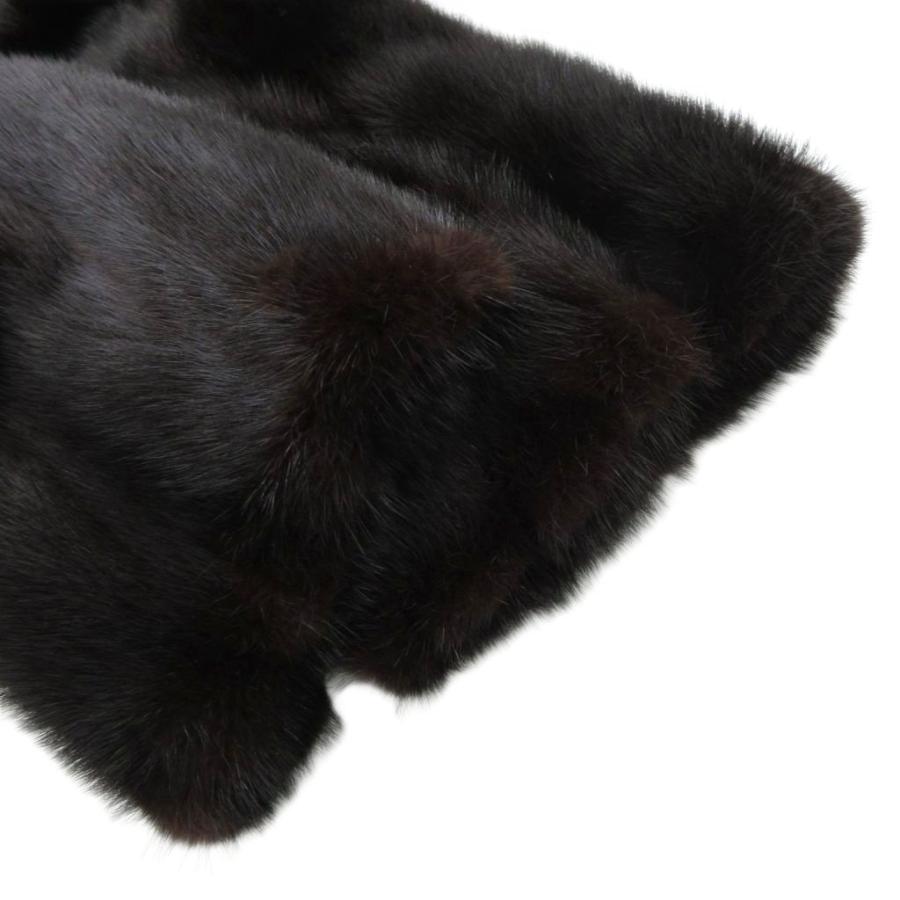 ファーコート 毛皮 ミンク ミドル ハーフ丈 フォックスティペット付き