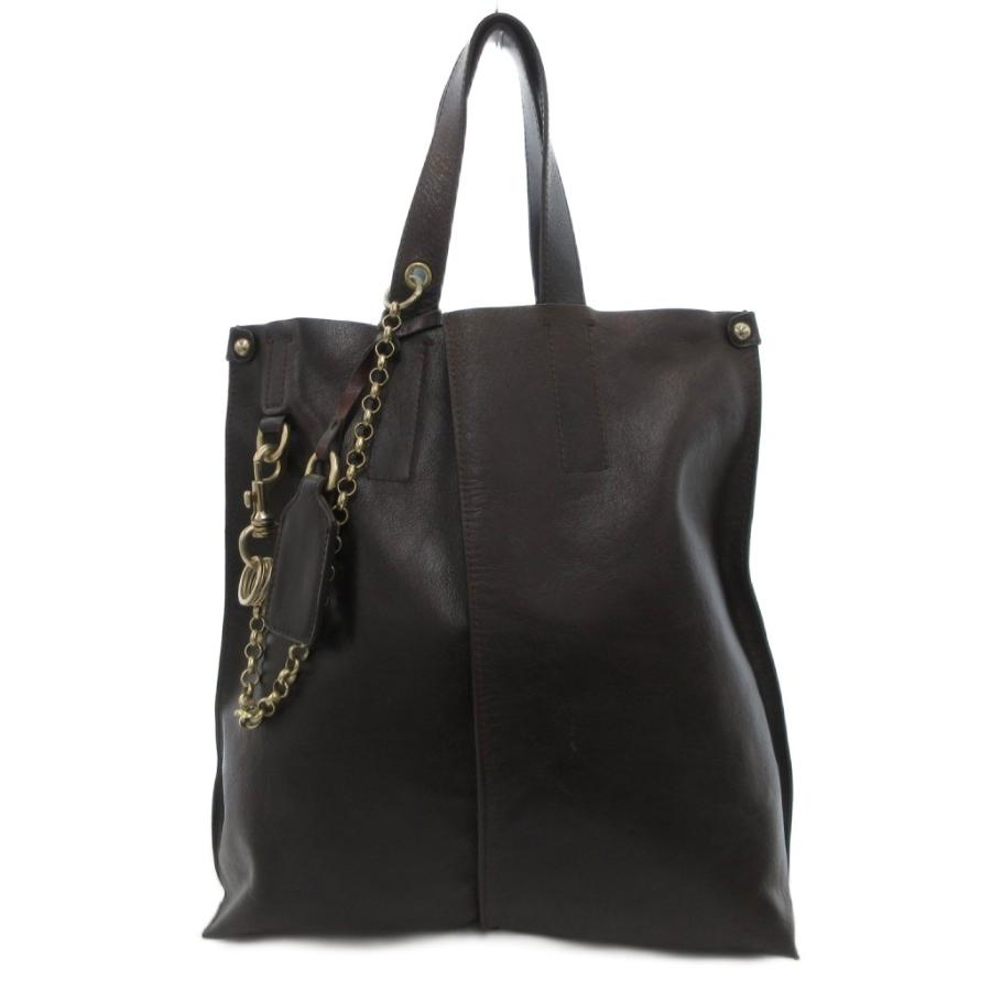 【中古】ディー&ジー ドルガバ ドルチェ&ガッバーナ D&G トートバッグ レザー 革 ロゴ チェーンストラップ ブラウン ディー&ジー ドルガバ ドルチェ&ガッバーナ D&G トートバッグ レザー