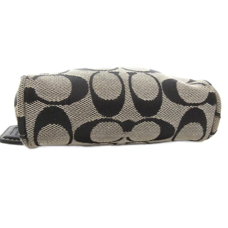 COACH（コーチ） シグネチャー ミニポーチ キャンバス ロゴ 黒