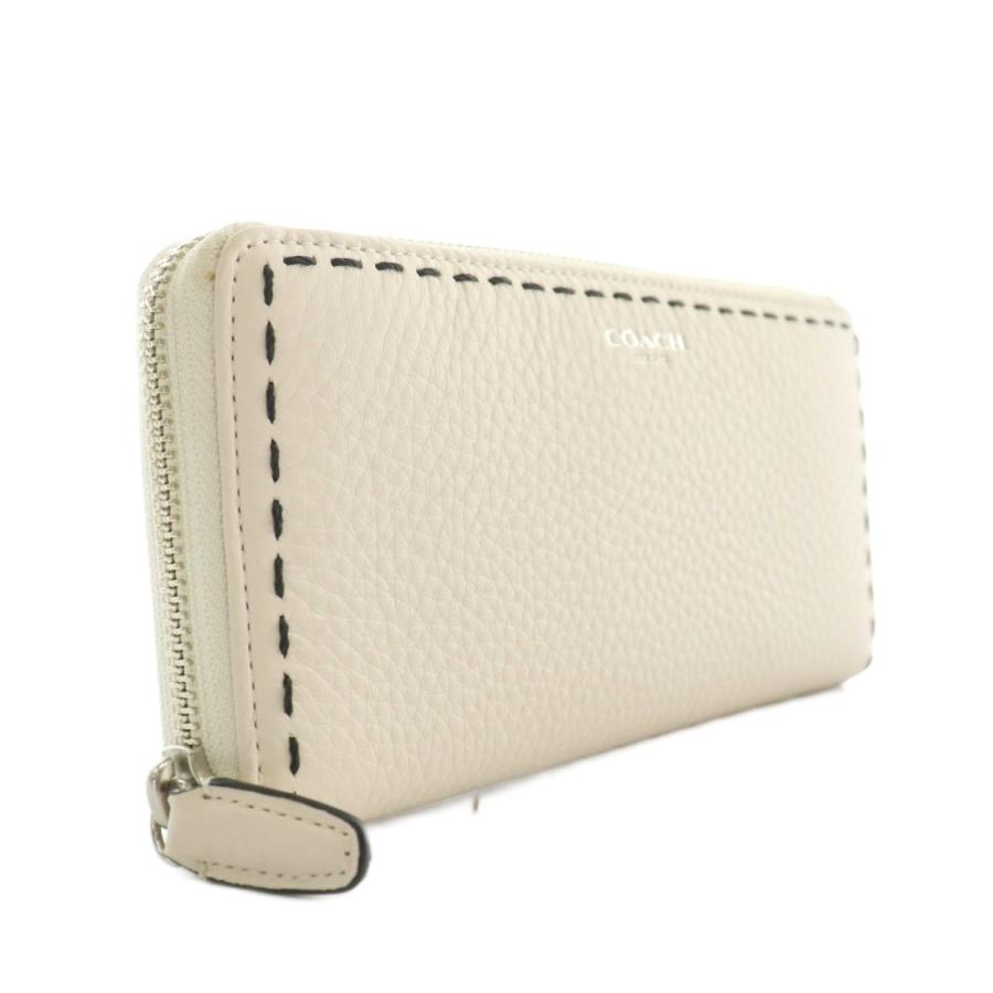 COACH 財布 COACH（コーチ） 長財布 レザー ラウンドファスナー ステッチ ロゴ 白