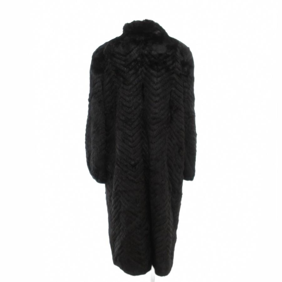 サガミンク　毛皮コート　ロング丈　銀タグ　KESKA 留め具3個　ダークブラウン サガミンク SAGA MINK 銀サガ ダークミンク ファー コート 毛皮 ロング