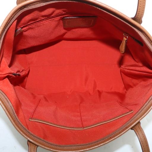 COACH コーチ トートバッグ ハンド キャンバス レザー ロゴ ゴールド