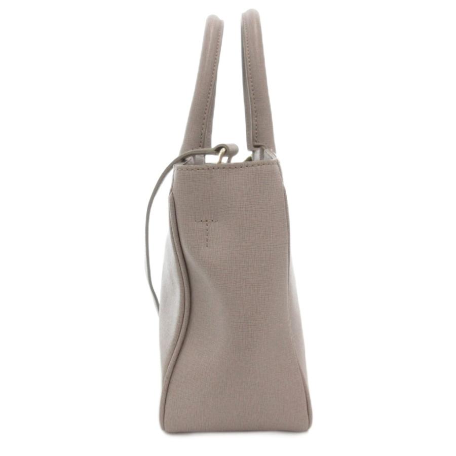 FURLA グレージュハンドバッグ(ショルダーバッグ) FURLA（フルラ） 美品 ハンドバッグ ショルダー 2way レザー 革 ロゴ