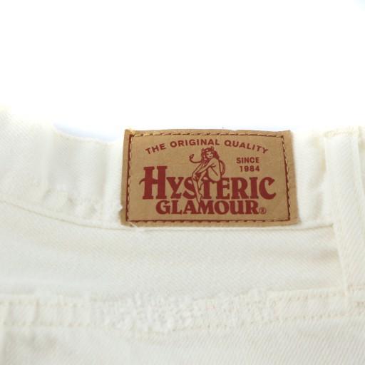 【中古】ヒステリックグラマー HYSTERIC GLAMOUR デニムパンツ ジーンズ ダメージ加工 ジップフライ ロゴ W30 白 HYSTERIC GLAMOUR（ヒステリックグラマー） デニムパンツ ジーンズ