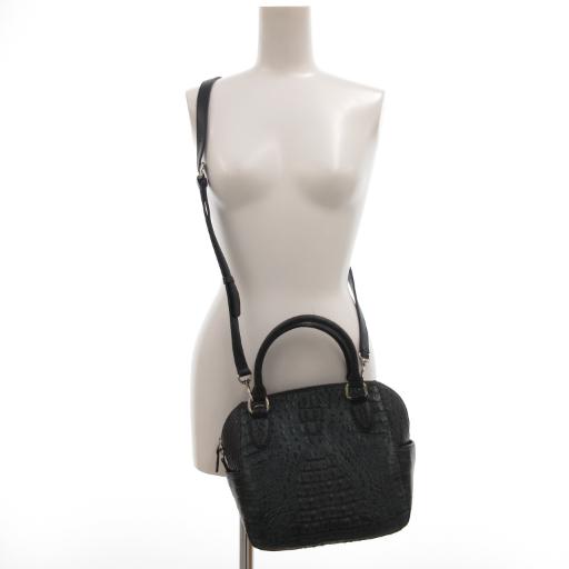 ロダニア RODANIA ハンドバッグ ショルダー 2WAY カイマン ワニ革