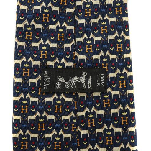 HERMES（エルメス） ネクタイ 絹 シルク レギュラータイ 馬柄 総柄 H
