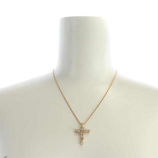 【Swarovski】新品|スワロフスキー|ストーンネックレス|ゴールド|クロス スワロフスキー SWAROVSKI ネックレス アクセサリー ストーン 十字架