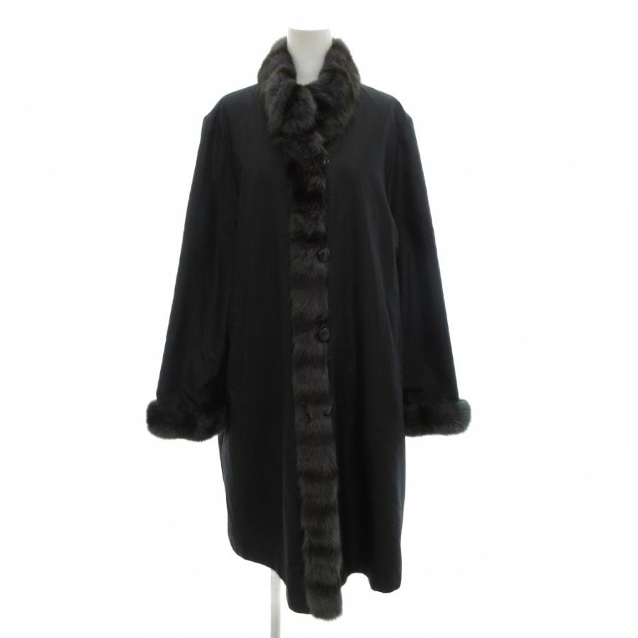 バルマン BALMAIN リバーシブル コート ロング シルク ラビットファー