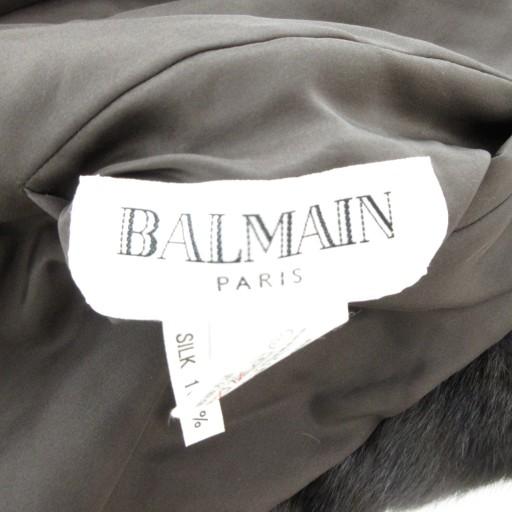バルマン BALMAIN リバーシブル コート ロング シルク ラビットファー