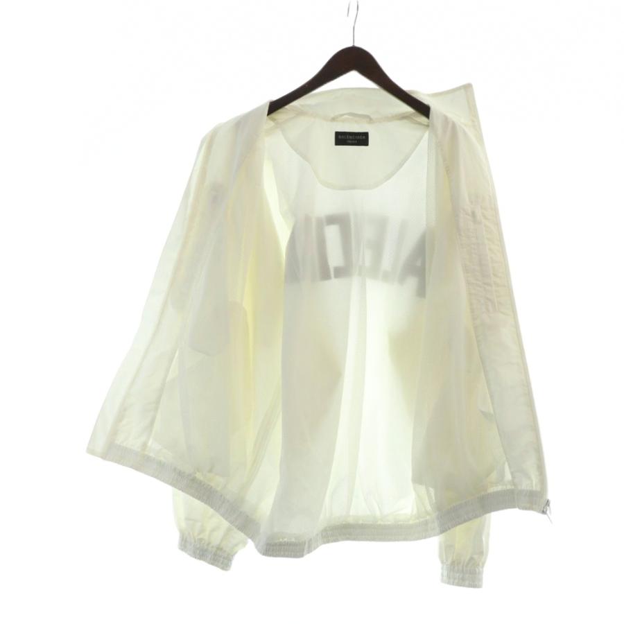 【中古】バレンシアガ BALENCIAGA テープバックロゴジップアップブルゾン ジャンパー 長袖 ロゴ S 白 794468 TPQ38 BALENCIAGA（バレンシアガ） テープバックロゴジップアップブルゾン