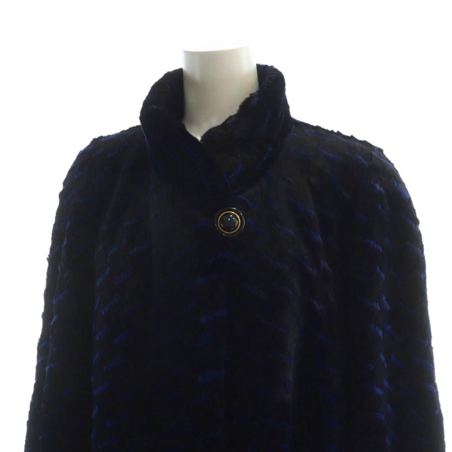 エンバ EMBA 毛皮コート シェアードミンク ロング 総柄 長袖 ネーム