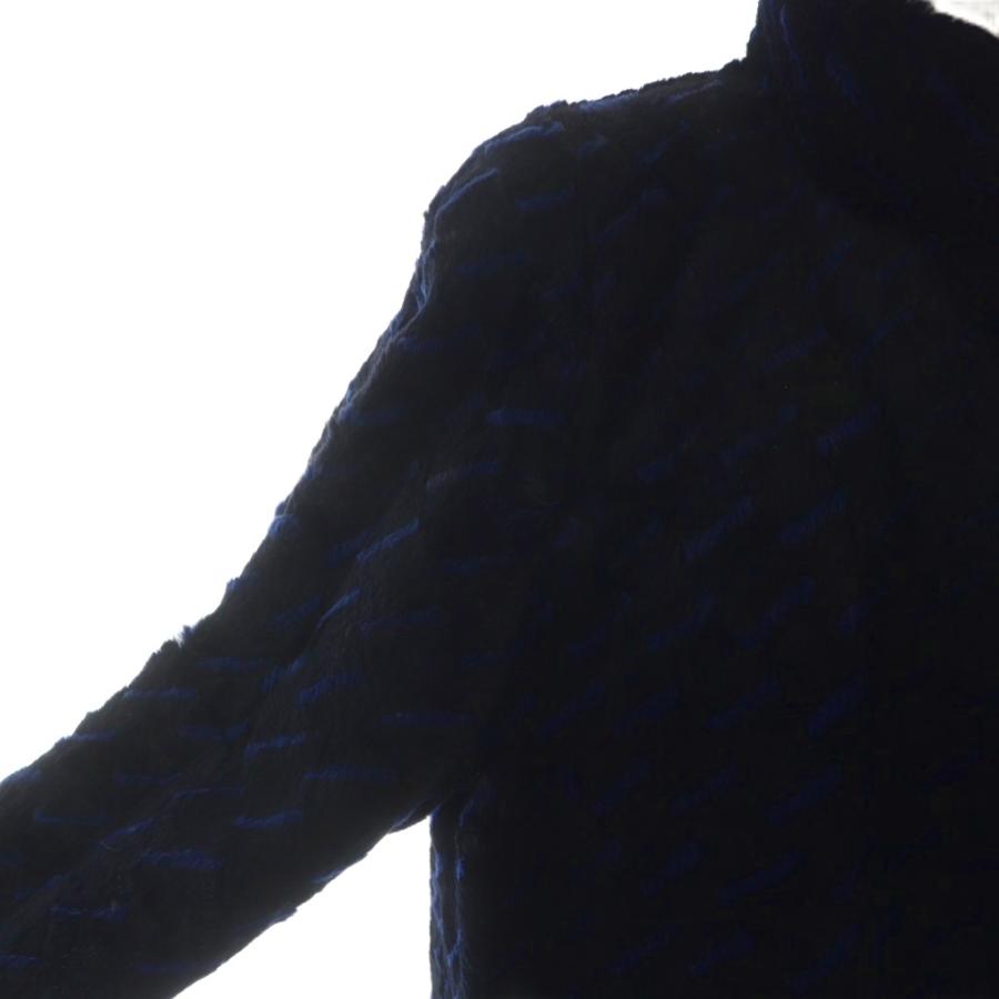 エンバ EMBA 毛皮コート シェアードミンク ロング 総柄 長袖 ネーム