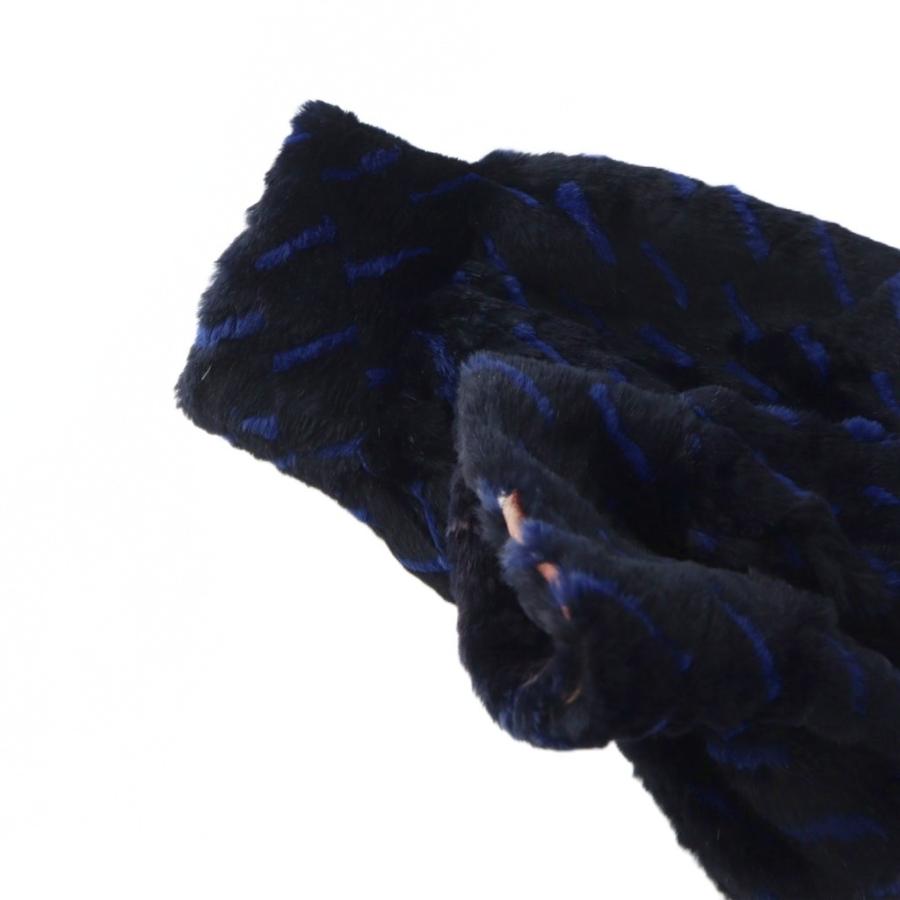 エンバ EMBA 毛皮コート シェアードミンク ロング 総柄 長袖 ネーム