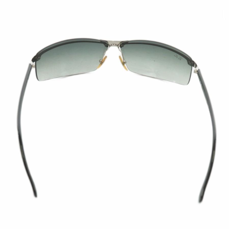 【中古】RAY BAN 眼鏡 サングラス メタルフレーム グラデーション ハーフリム スクエア 67□10 黒 シルバー色 RB3296 レイバン RAY BAN 眼鏡 サングラス メタルフレーム グラデーション