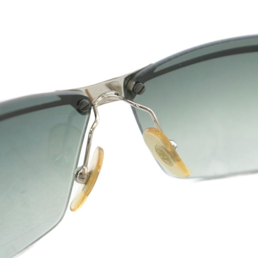 【中古】RAY BAN 眼鏡 サングラス メタルフレーム グラデーション ハーフリム スクエア 67□10 黒 シルバー色 RB3296 レイバン RAY BAN 眼鏡 サングラス メタルフレーム グラデーション