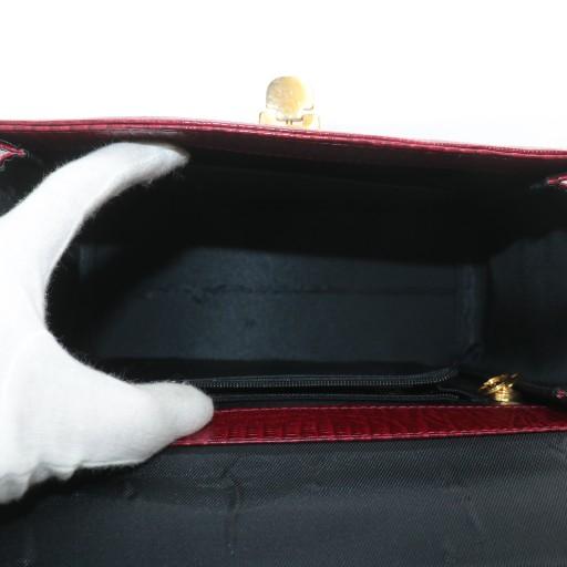 【中古】ノーブランド ハンドバッグ ショルダー 2WAY リザード レザー ゴールド金具 赤 レッド /XZ ■GY11 レディース ノーブランド ハンドバッグ ショルダー 2WAY リザード レザー ゴールド