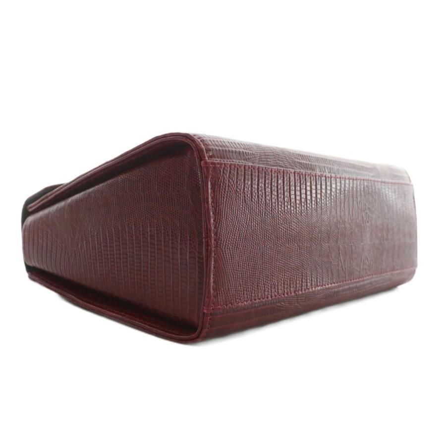 ノーブランド ハンドバッグ ショルダー 2WAY リザード レザー ゴールド