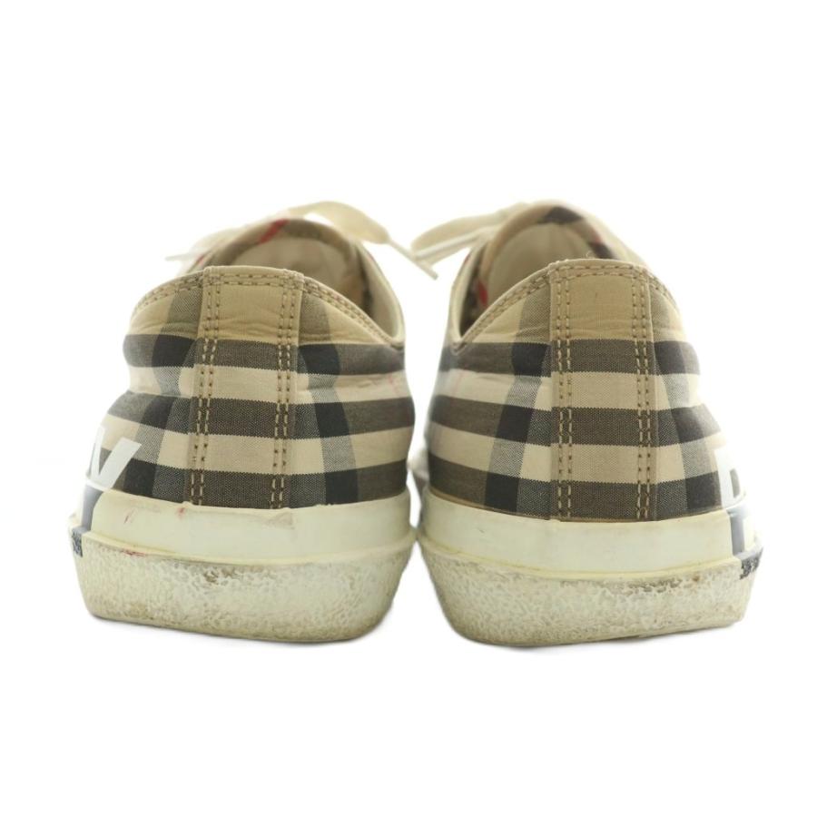 【中古】バーバリー BURBERRY スニーカー キャンバス ラバー ローカット ノバチェック ロゴ 総柄 40 26cm ベージュ BURBERRY（バーバリー） スニーカー キャンバス ラバー ローカット