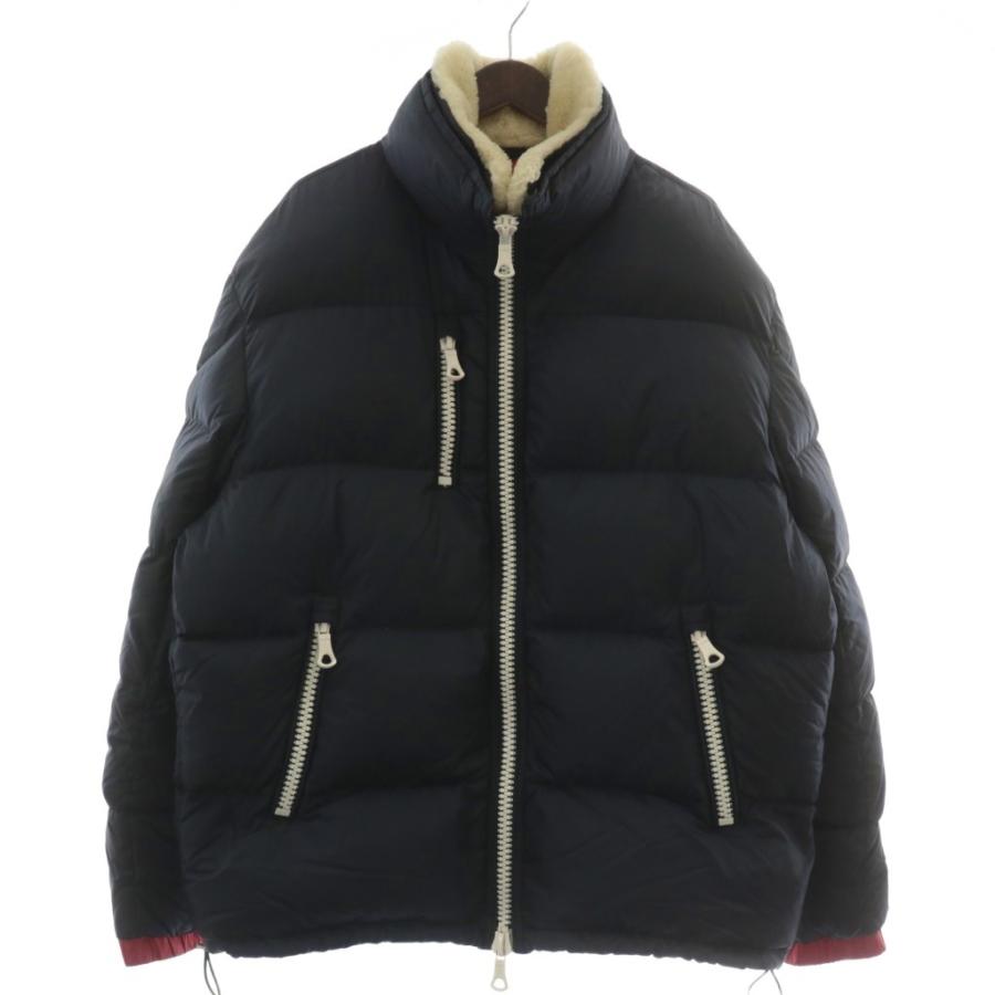 【中古】モンクレール MONCLER PESSAC ペサック ダウンジャケット ナイロン ムートン付け衿 ジップアップ 6 紺 MONCLER（モンクレール） MONCLER PESSAC ペサック ダウンジャケット