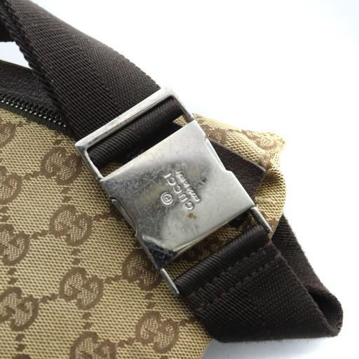 【中古】グッチ GUCCI 28566 ボディバッグ ショルダーバッグ 斜めがけ ロゴ GGキャンバス レザー 茶 ブラウン GUCCI（グッチ） GUCCI 28566 ボディバッグ ショルダーバッグ 斜めがけ