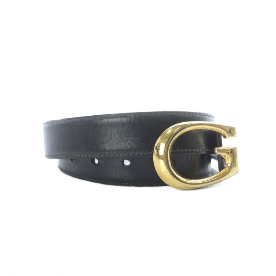 GUCCI（グッチ） ベルト Gロゴ バックル レザー ゴールド金具 75