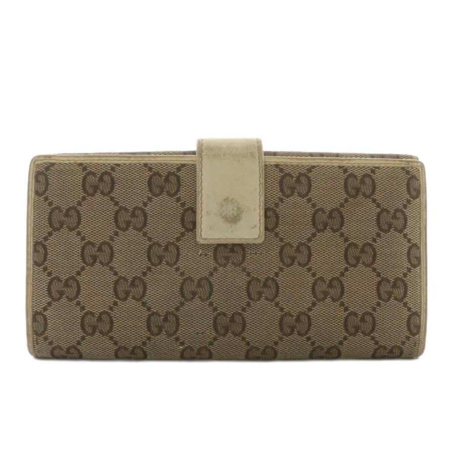 GUCCI（グッチ） 長財布 二つ折り GGキャンパス レザー Wホック 総柄